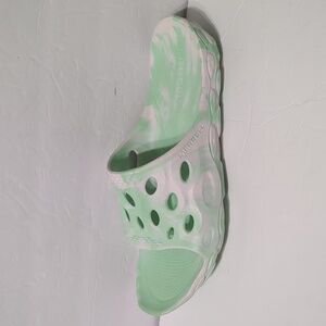 Merrell Hydro slide light green marbled sandals men size 12 B